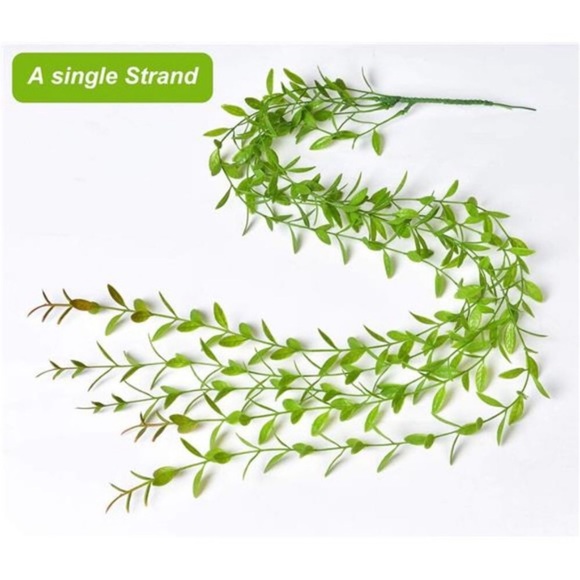 6pcs Artificial Vines Fake Greenery Garland Willow Leaves with Total 30 Stems - Picture 4 of 8